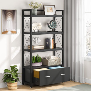 Filing cabinet bookshelf deals combo